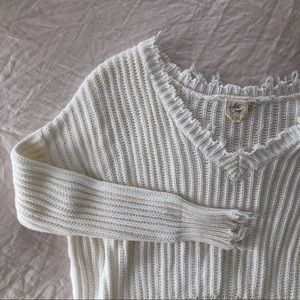 White Crow distressed knit sweater